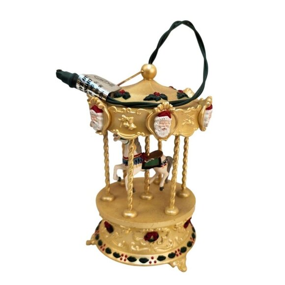 1994 Gold Carousel Ornament Hallmark Keepsake Tobin Fraley Holiday Lights Musica - Picture 2 of 7